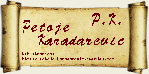 Petoje Karadarević vizit kartica